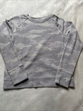 Kids' Grey Camo Long-Sleeve Pullover Sweatshirt